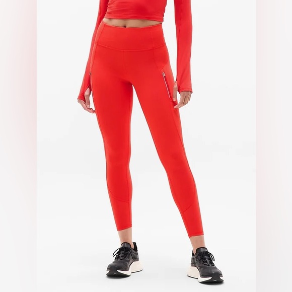 Athleta Pants - NWT Athleta Women's Medium Rainier Tight Red Athletic Leggings High Rise